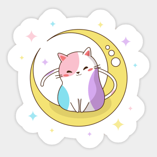 Cat on the moon Sticker